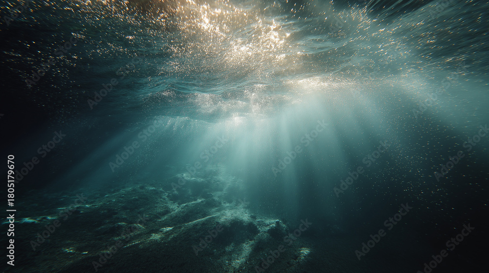 custom made wallpaper toronto digitalUnderwater light dance ocean depths nature photography serene environment aerial view tranquility concept