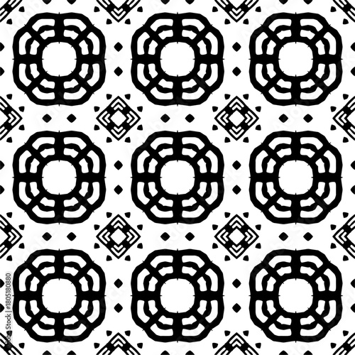  Abstract texture for fabric print, clotht,card, table cloth,tapestry, furniture, banner, cover, invitation, decoration, wrapping.Seamless repeating pattern. Black and white color.