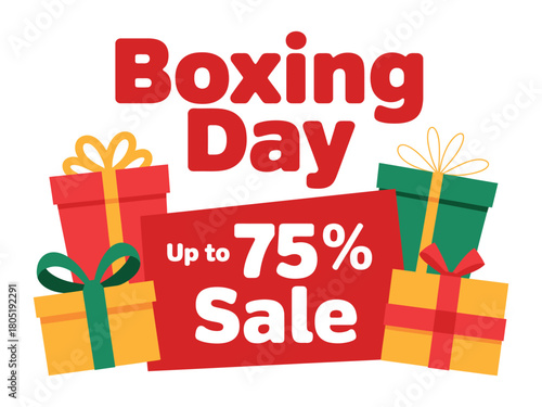 Boxing Day Sale with up to 75% off on gifts and presents.