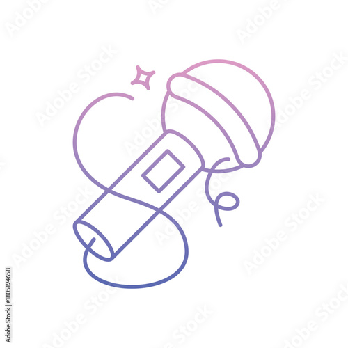 Party Mic icon clean and modern vector illustration