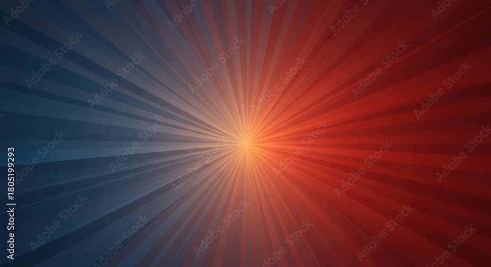 Fototapeta premium Abstract background of radiating light with blue and red