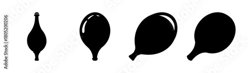 Abstract shape evolution progression on white background