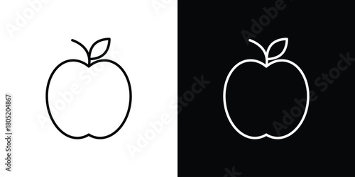 Apple icon. Outline symbol for Website UI