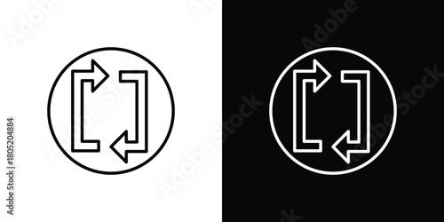 Arrows repeat icon. Outline symbol for Website UI