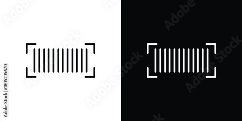 Barcode read icon. Outline symbol for Website UI