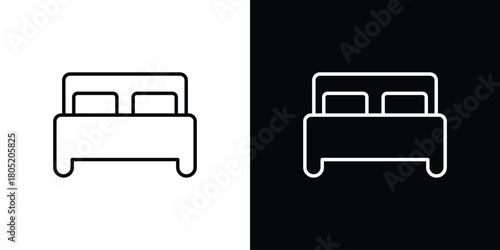 Bed icon. Outline symbol for Website UI