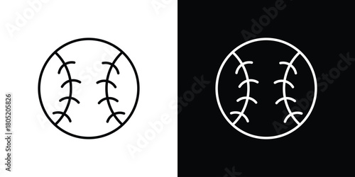 Baseball icon. Outline symbol for Website UI
