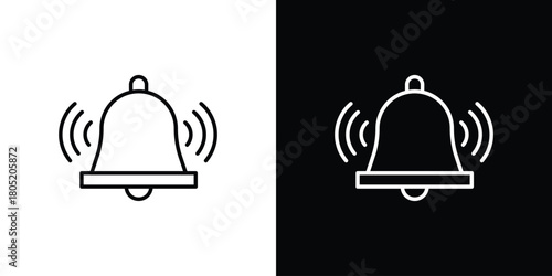 Bell ring icon. Outline symbol for Website UI