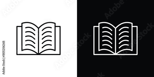 Book open icon. Outline symbol for Website UI
