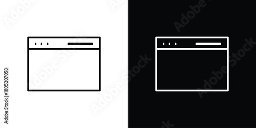 Browser icon. Outline symbol for Website UI