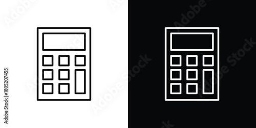 Calculator icon. Outline symbol for Website UI