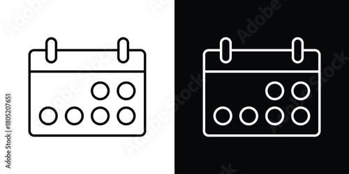 Calendar icon. Outline symbol for Website UI