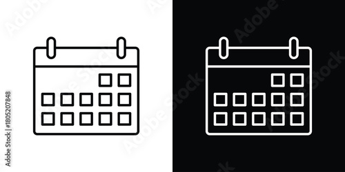 Calendar pen icon. Outline symbol for Website UI
