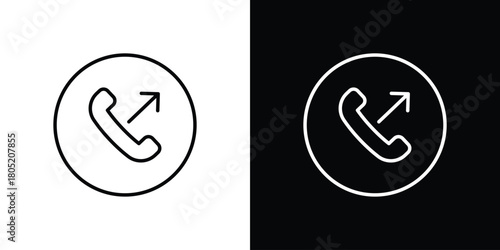 Call outgoing icon. Outline symbol for Website UI