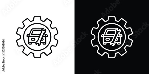 Car mechanic icon. Outline symbol for Website UI