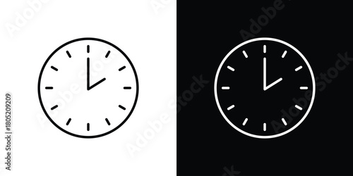 Clock two icon. Outline symbol for Website UI