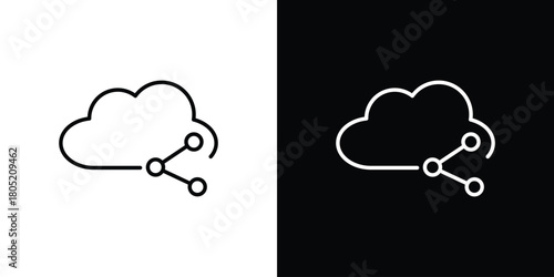 Cloud share icon. Outline symbol for Website UI