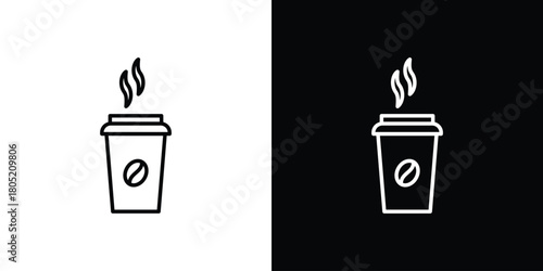 Coffee icon. Outline symbol for Website UI