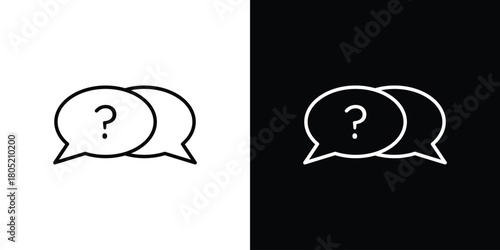 Comment question icon. Outline symbol for Website UI