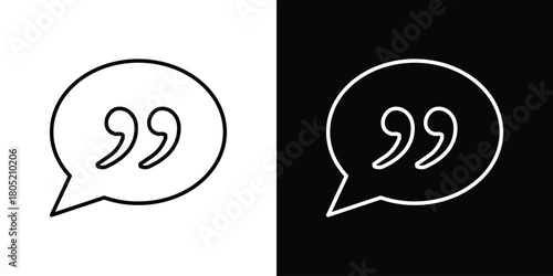 Comment quote icon. Outline symbol for Website UI