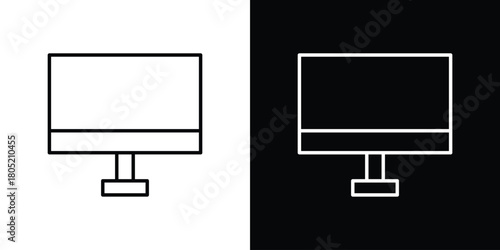 Computer screen icon. Outline symbol for Website UI