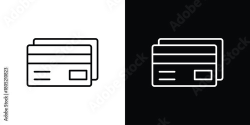 Credit card icon. Outline symbol for Website UI