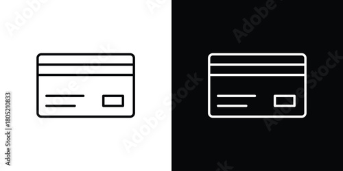 Credit card icon. Outline symbol for Website UI