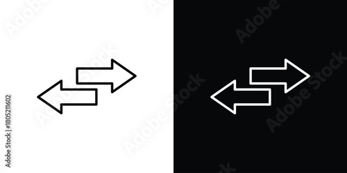 Data transfer icon. Outline symbol for Website UI