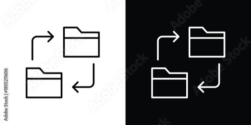 Data transfer icon. Outline symbol for Website UI