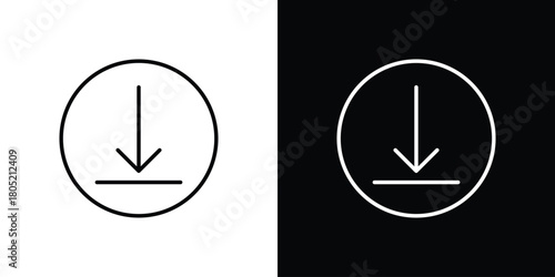 Download icon. Outline symbol for Website UI