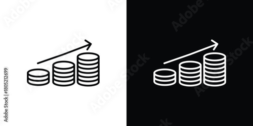 Earning icon. Outline symbol for Website UI