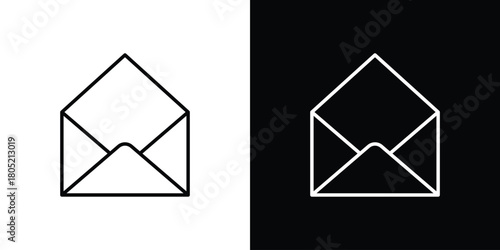 Envelope open icon. Outline symbol for Website UI