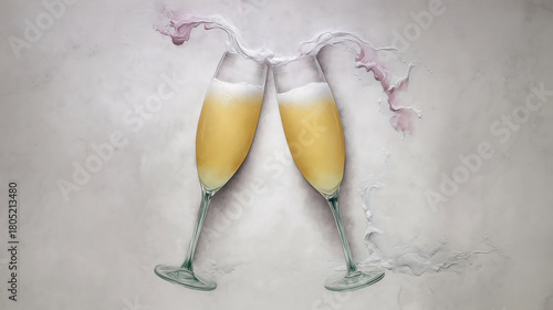 Two glasses with champagne