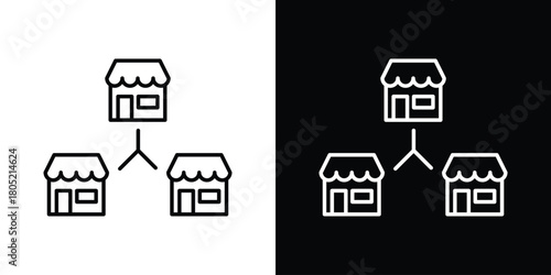 Franchise icon. Outline symbol for Website UI