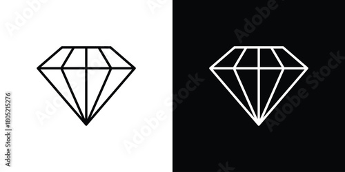 Gem icon. Outline symbol for Website UI