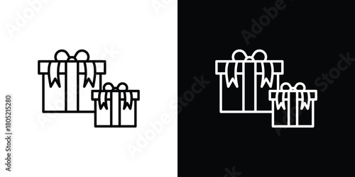 Gifts icon. Outline symbol for Website UI