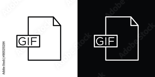 Gif icon. Outline symbol for Website UI