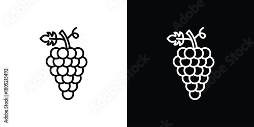Grape icon. Outline symbol for Website UI