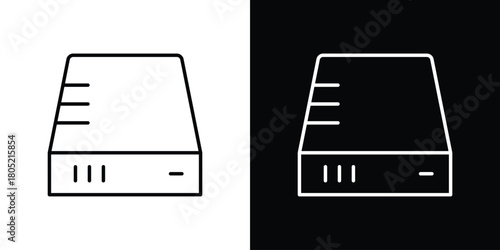 Hard Disk icon. Outline symbol for Website UI