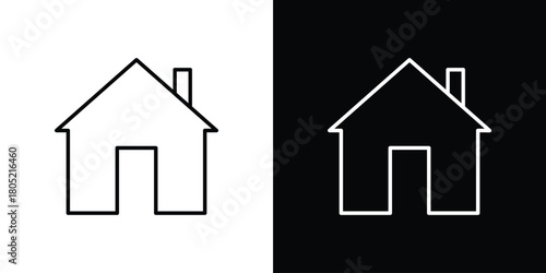 House icon. Outline symbol for Website UI