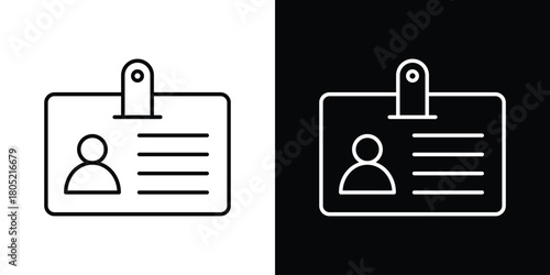 ID badge icon. Outline symbol for Website UI