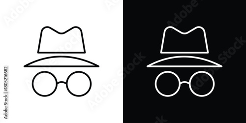 Incognito icon. Outline symbol for Website UI