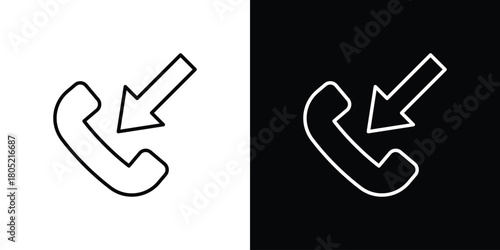 Incoming Call icon. Outline symbol for Website UI