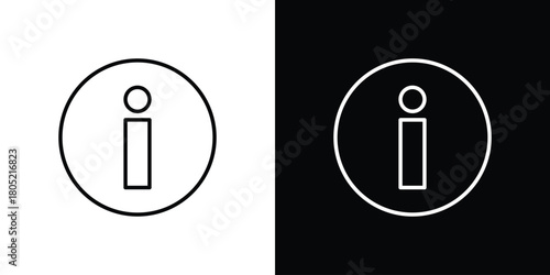 Info icon. Outline symbol for Website UI
