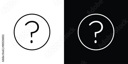 Interrogation icon. Outline symbol for Website UI
