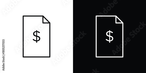 Invoice icon. Outline symbol for Website UI