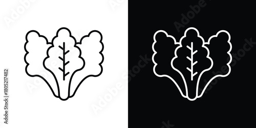 Lettuce icon. Outline symbol for Website UI