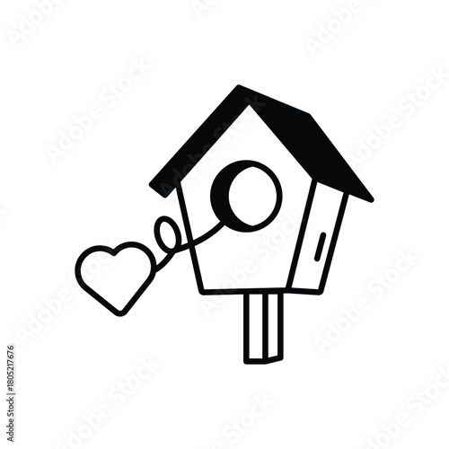 Romantic Birdhouse vector icon
