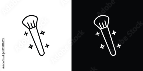 Makeup brush icon. Outline symbol for Website UI