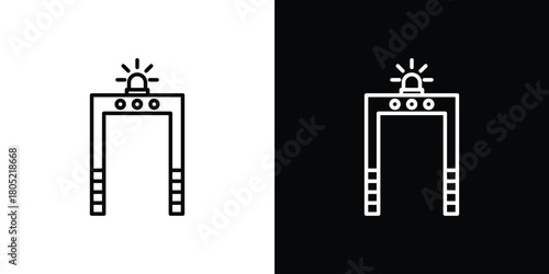 Metal detector icon. Outline symbol for Website UI
